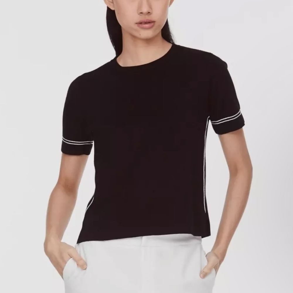 Black edgy knit top